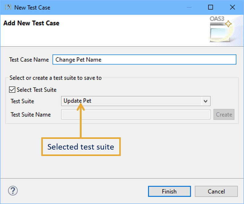 Create testcase select testsuite.png
