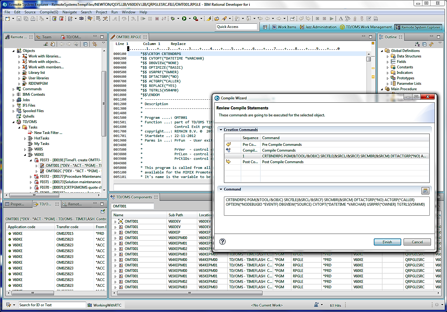 Rational Developer for IBM i interface | Remain Software