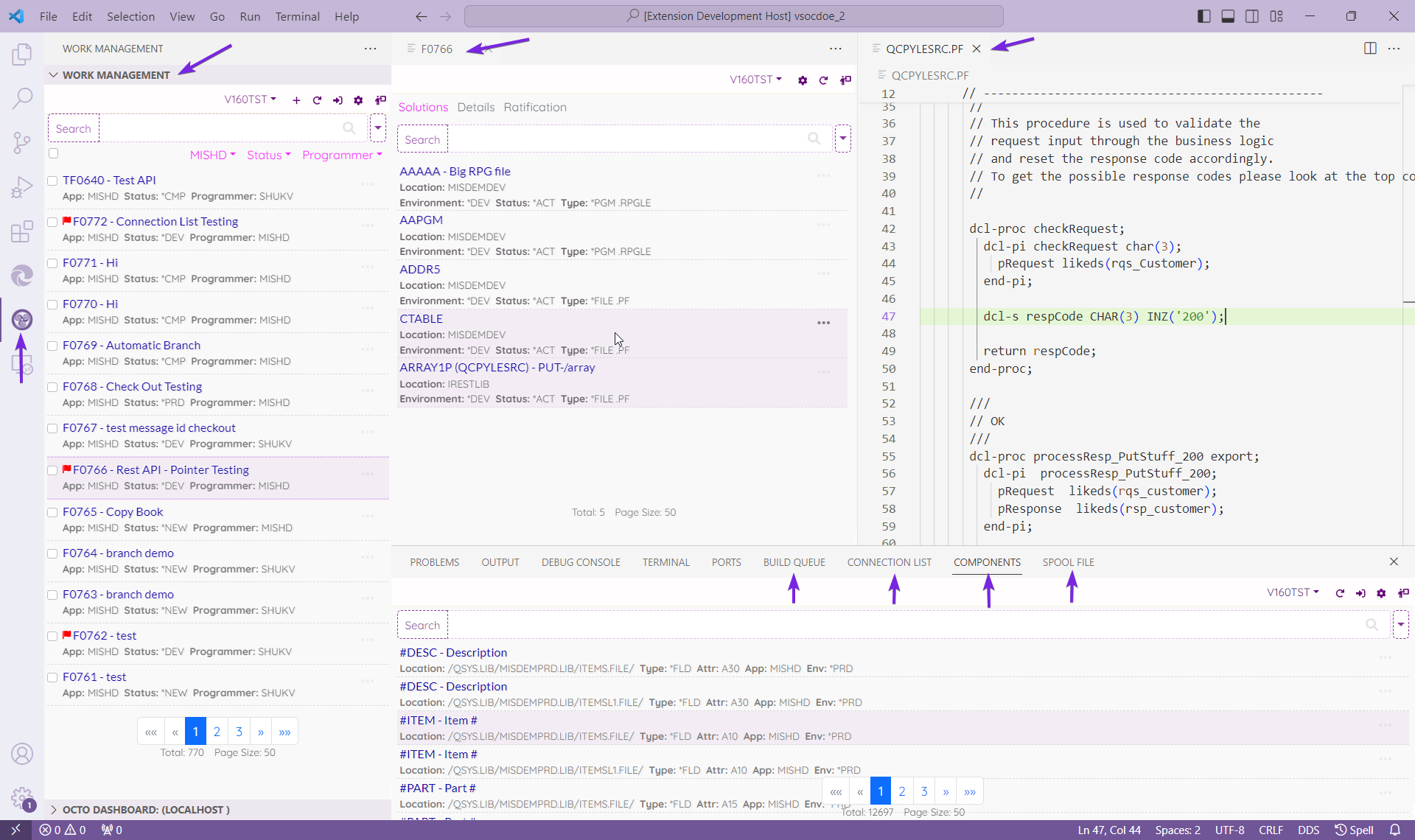 Octo vscode extenson all views.png