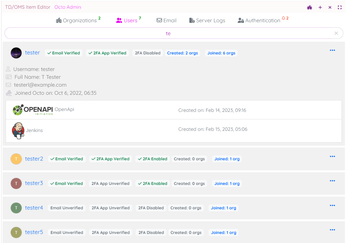 Octo users admin search.png
