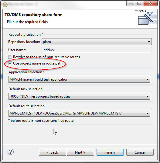 Use project name as route path.png