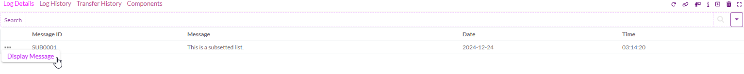 Octo log history log detail display message step.png