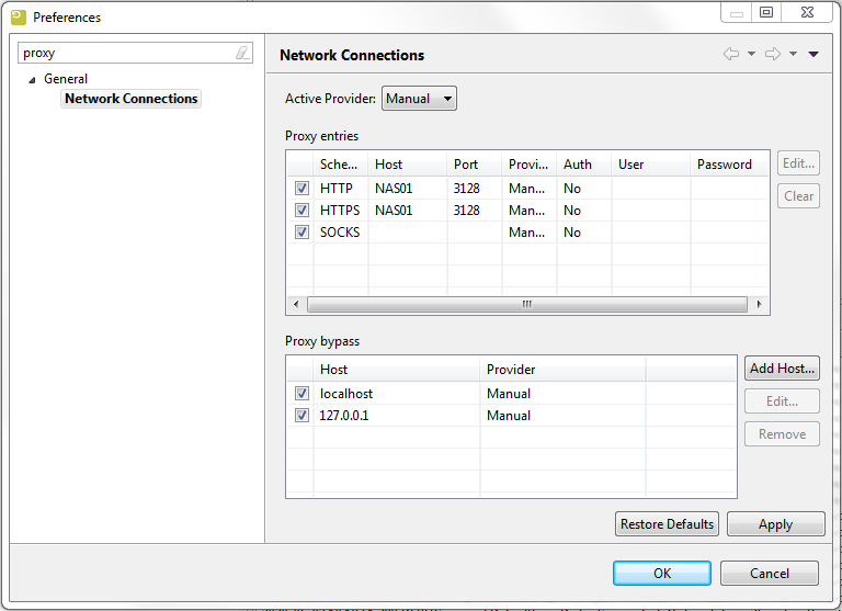 Proxy Settings